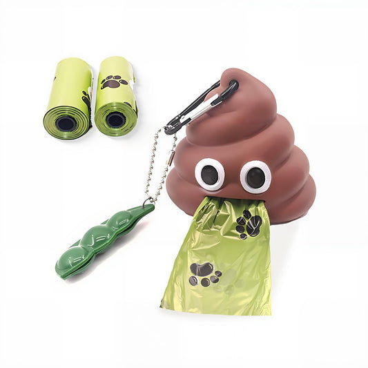 Poop-Shaped Dog Bag Dispenser (30 Bags Included)