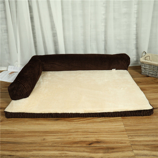 Corduroy Pet Sofa Bed with High-Density Foam (4 Sizes)